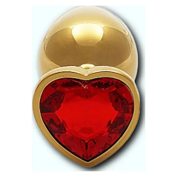 פלאג אנאלי קטן למתחילים בצורת לב | מתכת | מבריק עם אבן חן | 7 ס"מ TOYFA, אדום, 2 image