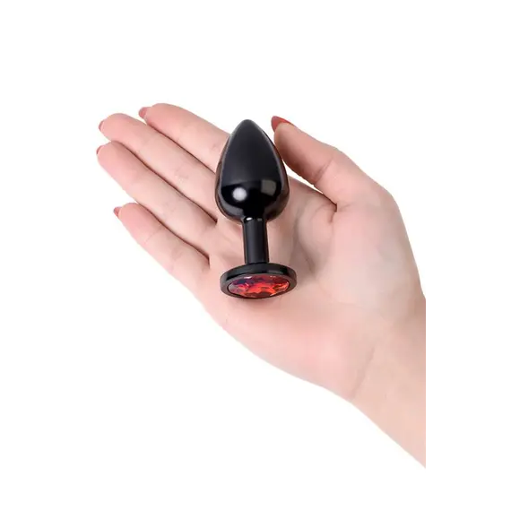 פלאג אנאלי קטן למתחילים | מתכת | מבריק עם אבן חן | 8.2 ס"מ TOYFA, שחור, 3 image