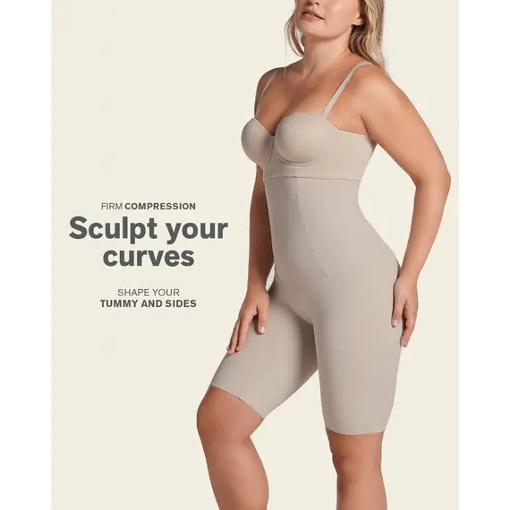 מחטב גבוה עם רגל ללא תפר 12940 LEONISA, גוף, S, צבע: גוף,  מידה: S