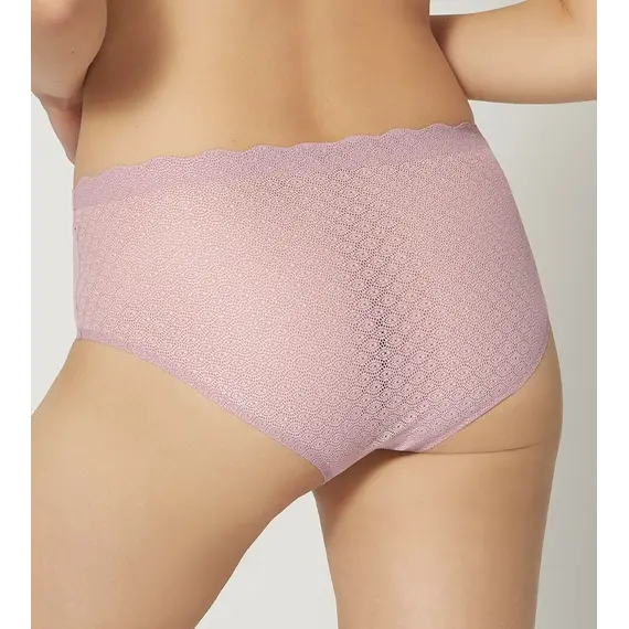תחתון לנשים גבוה ללא תפר | ZERO Feel Lace Hight Waist Brief, ורוד ביבי, SLOGGI, XS, צבע: ורוד ביבי,  מידה: XS, 2 image