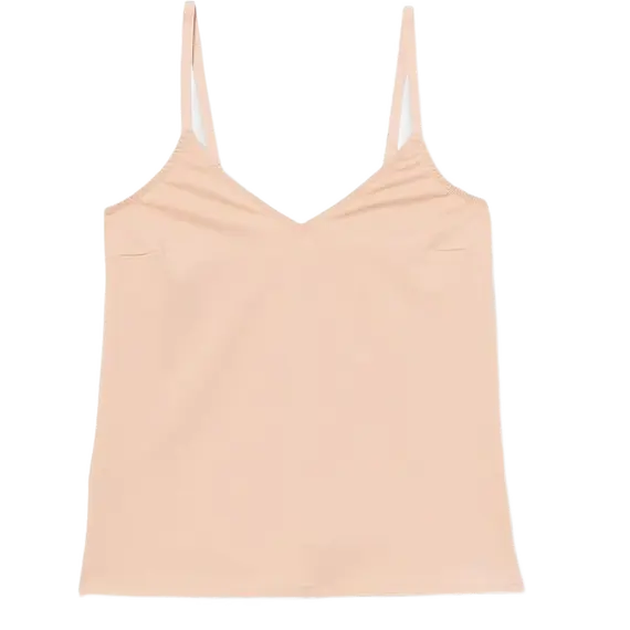 טופ | גופיית ספגטי כותנה | צווארון וי | סלוגי | HAPPY COTTON SPAGHETTI TOP, גוף, SLOGGI, S, צבע: גוף,  מידה: S