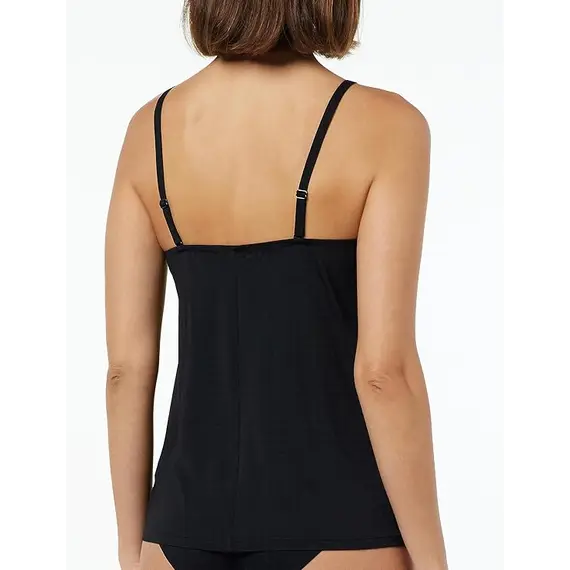 טופ | גופיית ספגטי סאטן לנשים של סלוגי | גזרה רחבה | HAPPY MICRO SPAGHETTI TOP, שחור, SLOGGI, S, צבע: שחור,  מידה: S, 2 image