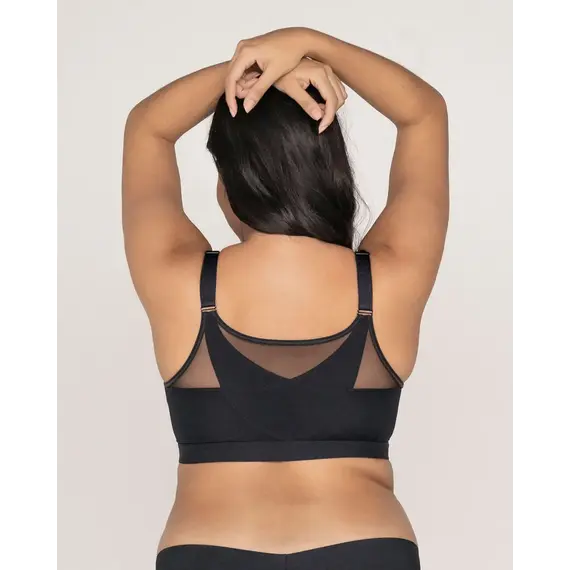 חזייה לאחר ניתוח עם ריפוד קל וסגירה קדמית 011936 LEONISA, שחור, 75B, צבע: שחור,  מידה: 75B, 4 image