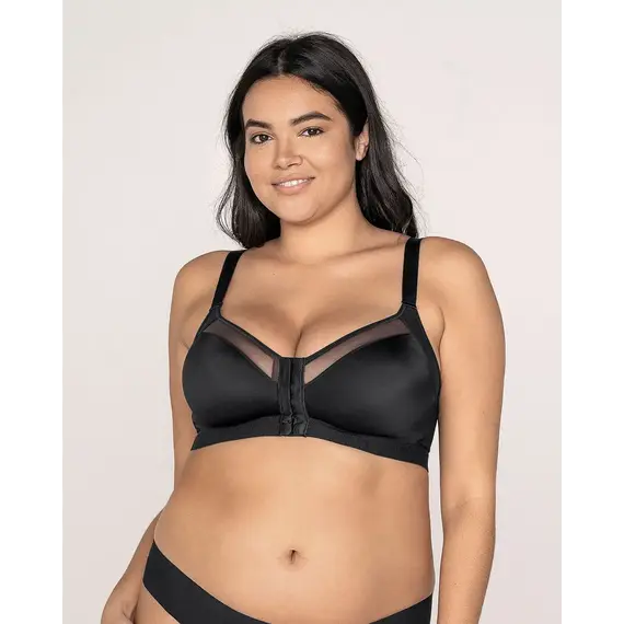 חזייה לאחר ניתוח עם ריפוד קל וסגירה קדמית BLACK LEONISA