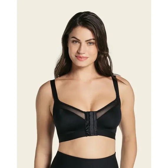 חזייה לאחר ניתוח עם ריפוד קל וסגירה קדמית 011936 LEONISA,, צבע: שחור,  מידה: 85C