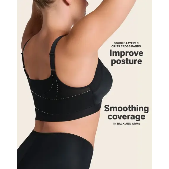 חזייה לאחר ניתוח עם ריפוד קל וסגירה קדמית 011936 LEONISA,, צבע: שחור,  מידה: 85C, 5 image