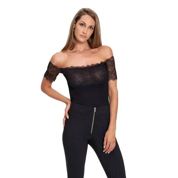 חולצה טופ לנשים גב פתוח שרוול קצר מויסקוזה ED270