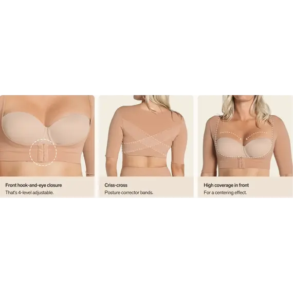 מחטב לחץ עם שרוול לאחר ניתוח 015790 LEONISA, גוף, L, צבע: גוף,  מידה: L, 13 image