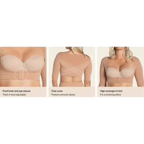 מחטב לחץ עם שרוול לאחר ניתוח 015790 LEONISA, שחור, M, צבע: שחור,  מידה: M, 7 image