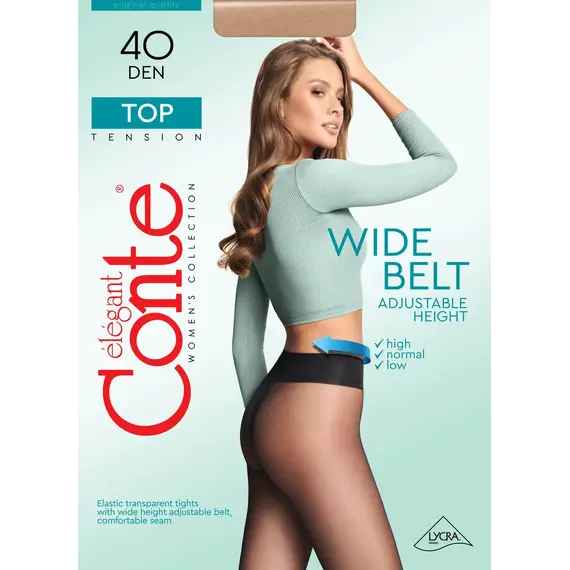 גרביון גזרה נמוכה 40 דנייר Top CONTE, שחור, S-2, צבע: שחור,  מידה: S-2