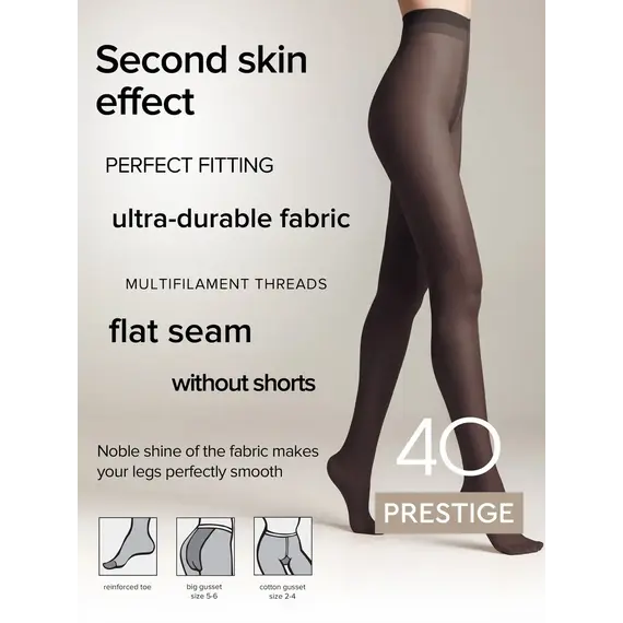 גרביון קלאסי 40 דנייר | PRESTIGE 40 | SILK EFFECT