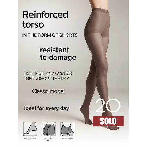 גרביון קלאסי עם מכנסון 20 דנייר Solo GRAFIT CONTE