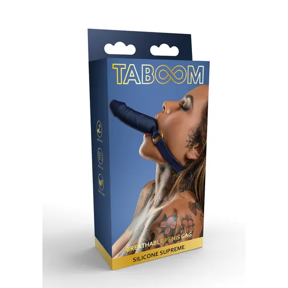 מחסום לפה מסיליקון | צורת איבר מין | BDSM | Silicone Supreme Breathable Penis Gag TABOOM