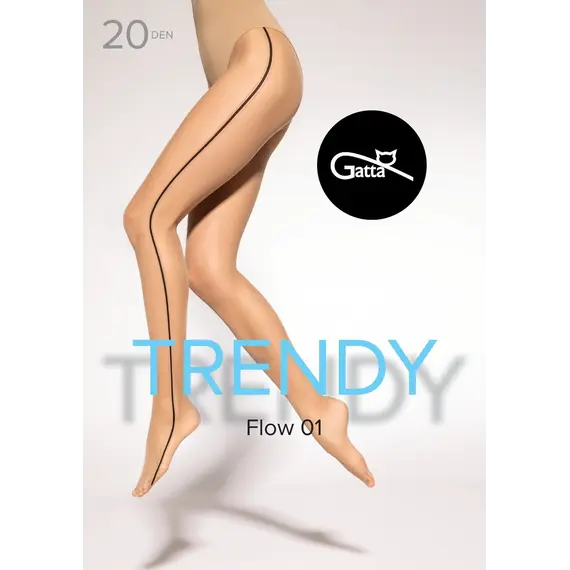 גרביונים מעוצבים FLOW WZ.01 | 20 DEN GATTA, 3, DAINO-NERO, צבע: DAINO-NERO,  מידה: 3