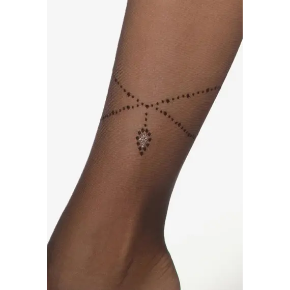 גרביונים מדוגמים 20 דנייר | SILVER PARTY WZ.12 | GATTA, שחור, 2, צבע: שחור,  מידה: 2