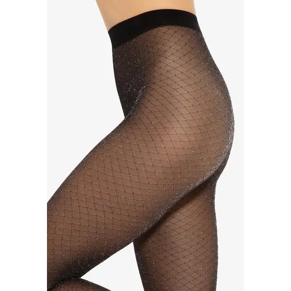 גרביונים מדוגמים עם לורקס 20 דנייר | SILVER PARTY WZ.15