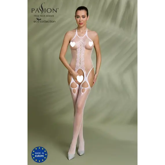 גרביון גוף עם מפשעון חשוף דגם ECO BS013 PASSION, לבן, S-L (ONE SIZE), צבע: לבן,  מידה: S-L (ONE SIZE), 2 image