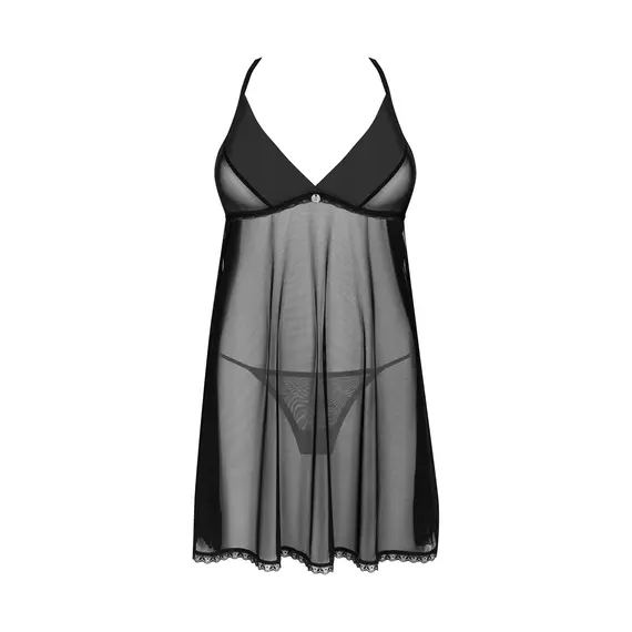 בייבי דול וחוטיני תואם LATINESA OBSESSIVE, שחור, XS-S, צבע: שחור,  מידה: XS-S