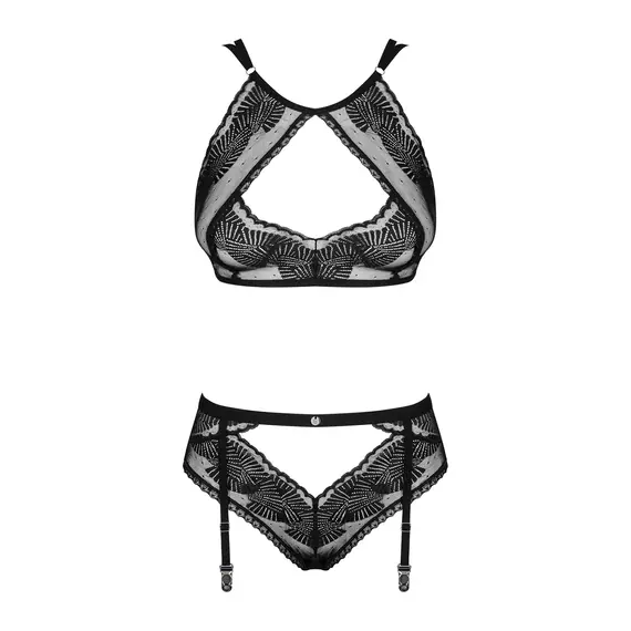 סט סקסי 2 חלקים ALLASTIA OBSESSIVE, שחור, L-XL, צבע: שחור,  מידה: L-XL, 4 image