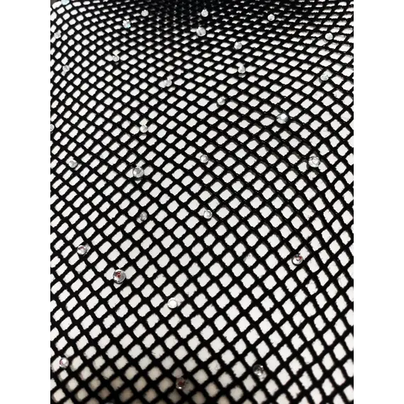 גרביון רשת מיוחד מעוטר בקריסטלים מבריקים | VICTORIA FIORE, שחור, 2, צבע: שחור,  מידה: 2, 3 image