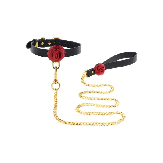 קולר לצוואר אקסקלוסיבי עם רצועה | BDSM | Wild Roses Collar & Leash TABOOM