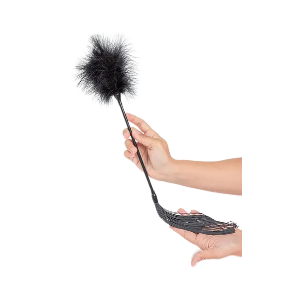 נוצה שחורה למשחקי דגדוג וגירוי ושוט בצד שני SECRET PLAY, שחור