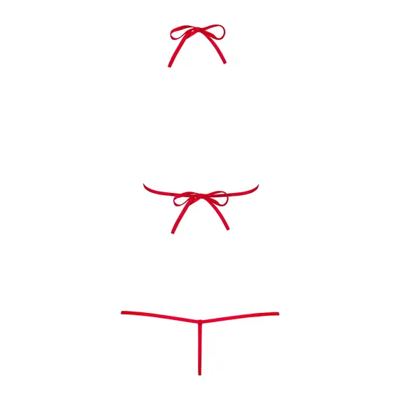 בגד גוף סקסי LUIZA OBSESSIVE, אדום, S-M, צבע: אדום,  מידה: S-M, 3 image