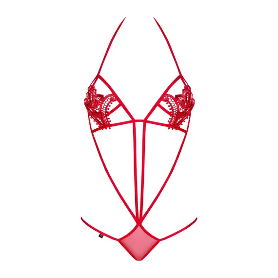 בגד גוף סקסי LUIZA OBSESSIVE, אדום, S-M, צבע: אדום,  מידה: S-M, 2 image