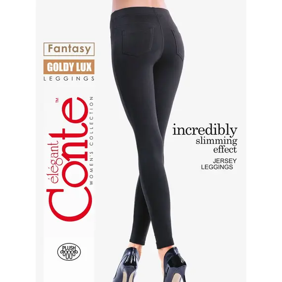 טייץ קלאסי עם אפקט תרמי GOLDY LUX CONTE, שחור, 164-90/XS, צבע: שחור,  מידה: 164-90/XS, 2 image