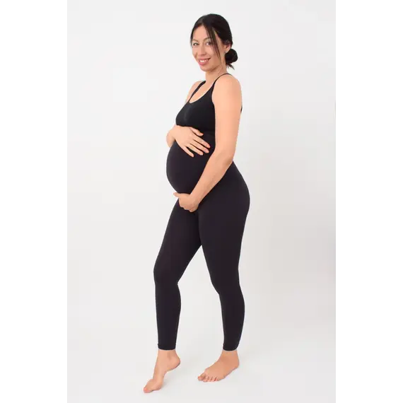 טייץ הריון נוח ואיכותי | תוספת מיוחדת ורצועת מותן אלסטית רחבה MAMA LEGGINGS GIULIA, שחור, L-XL, צבע: שחור,  מידה: L-XL, 2 image