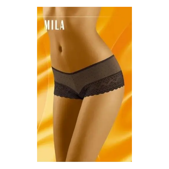 תחתון בוקסר תחרה דגם MILA WOLBAR, שחור, M, צבע: שחור,  מידה: M, 2 image