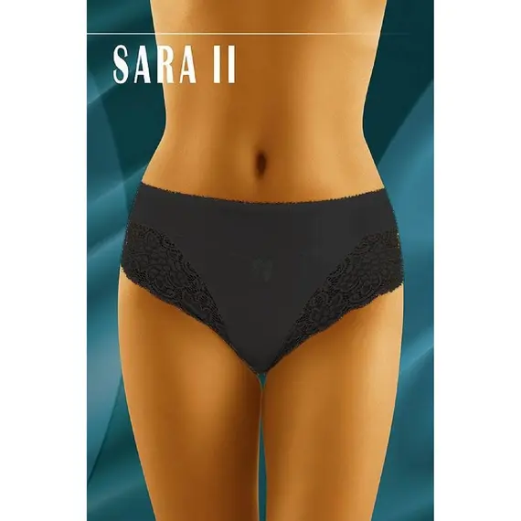 תחתון אלגנטי ממיקרופייבר | גזרה קלאסית | SARA WOLBAR, שחור, M, צבע: שחור,  מידה: M, 4 image