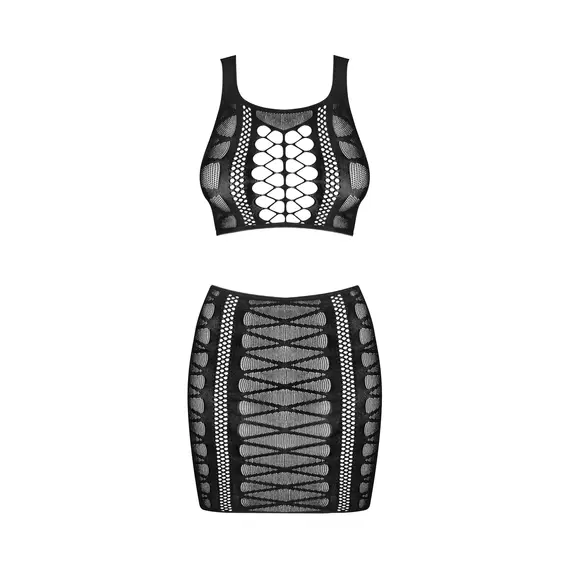 טופ וחצאית K102 OBSESSIVE, שחור, S-L (ONE SIZE), 3 image