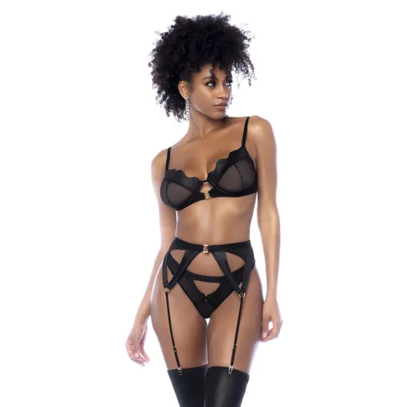 סט הלבשה תחתונה סקסית 3 חלקים 2767 MAPALE, שחור, S-M, צבע: שחור,  מידה: S-M, 2 image