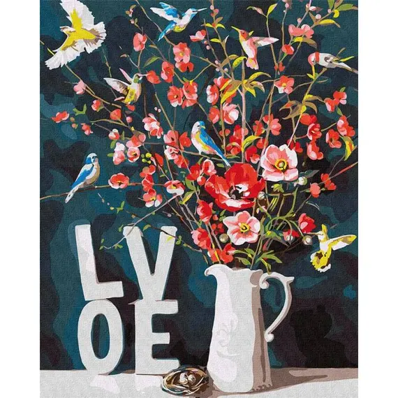 צביעה לפי מספרים - KH3119 |  LOVE | גודל: 40*50 ס״מ