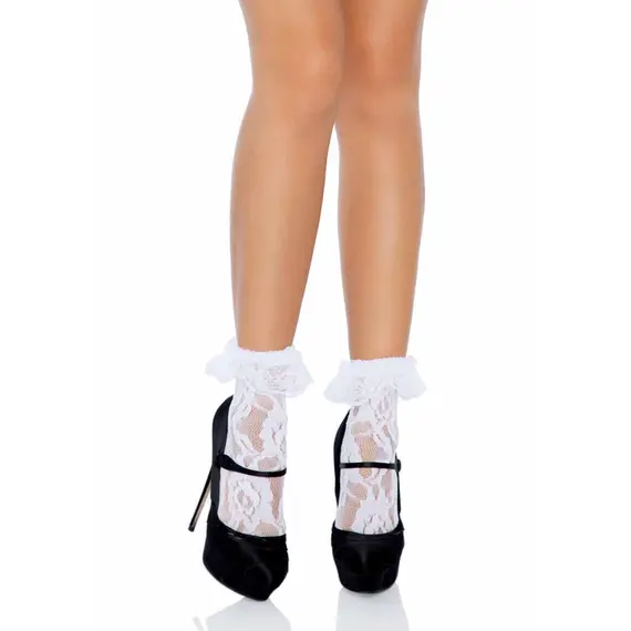 גרביים נשפכות תחרה 3030 LEG AVENUE, לבן, ONE SIZE, צבע: לבן,  מידה: ONE SIZE, 3 image