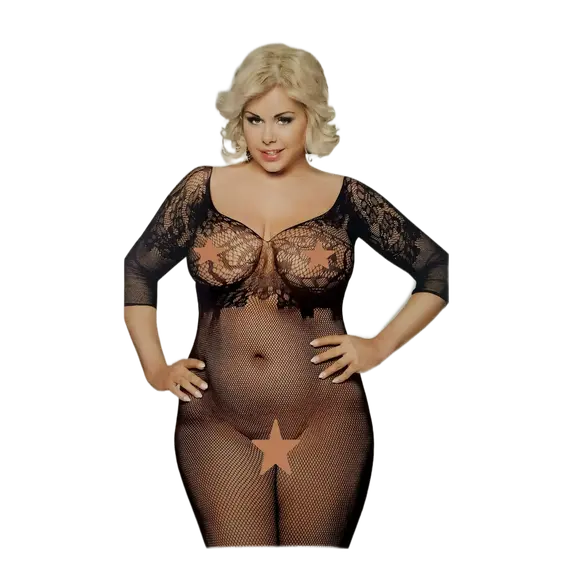 גרביון גוף סקסי 6240 DRAGONFLY PLUS SIZE SOFTLINE , שחור, XL-3XL