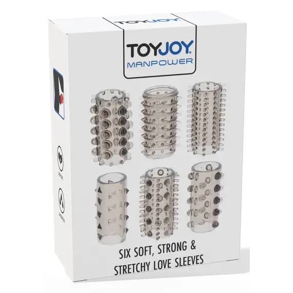 סט שרוולי לפין | מגדיל את אורך והיקף | Power Penis Sleeve Set TOYJOY, אפור, צבע: אפור