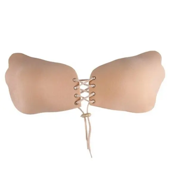 חזיית סיליקון נדבקת עם שרוכים | WOW Bra JULIMEX, גוף, A, צבע: גוף,  מידה: A