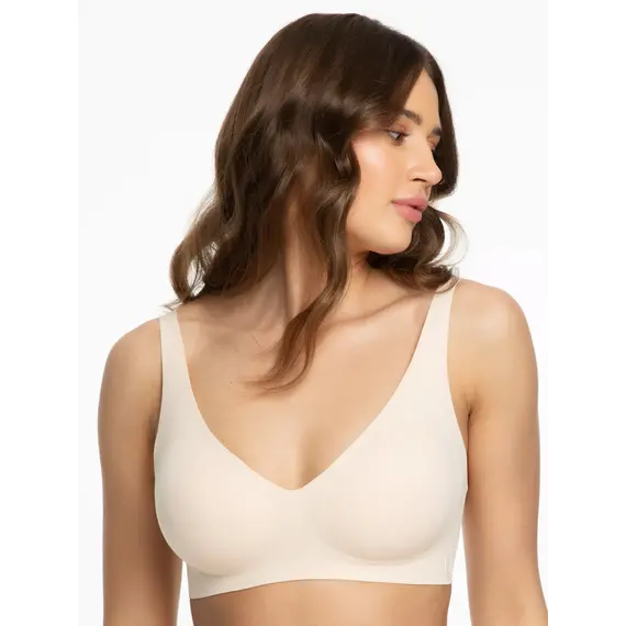 גוזיית סימלס ללא תפרים | ללא ברזלים | Jelly Bra Basic Bralette JULIMEX, גוף, S, צבע: גוף,  מידה: S