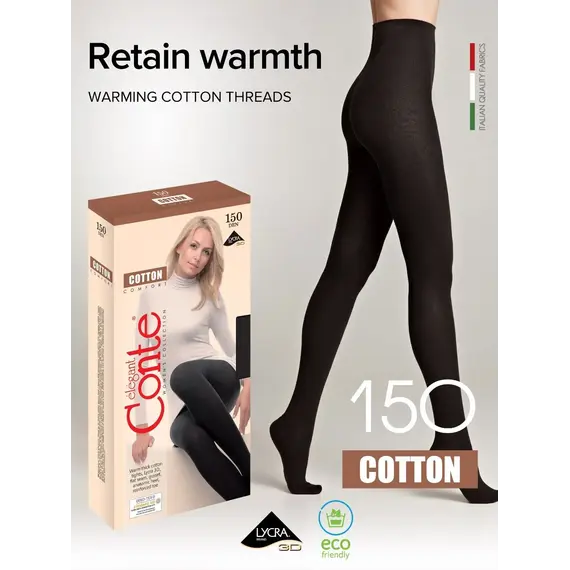 גרביון כותנה חמ 150 דנייר 150 COTTON​ CONTE, שחור, 3, צבע: שחור,  מידה: 3, 3 image