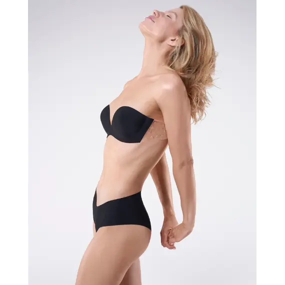 חזיית סיליקון נדבקת עם גב פתוח WINGS BRA JULIMEX, שחור, B, צבע: שחור,  מידה: B, 9 image