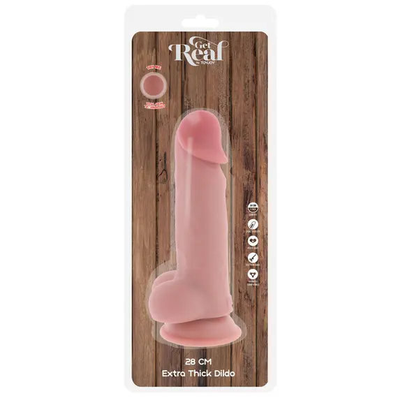 דילדו ריאליסטי נצמד מתאים לסטרפאון | אורך 28 ס"מ |