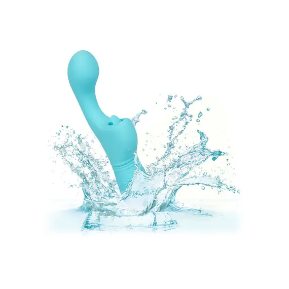 ויברטור עם מלקק | 10 תוכניות רטט | CALEXOTICS, כחול, צבע: כחול, 6 image