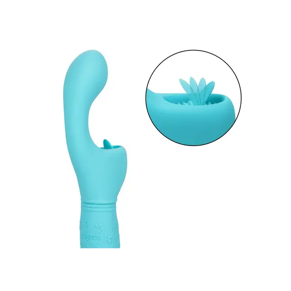 ויברטור עם מלקק | 10 תוכניות רטט | CALEXOTICS, כחול, צבע: כחול, 7 image