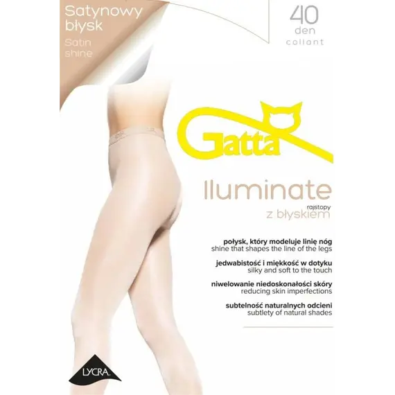 גרביונים קלאסיים וחלקיםעם עם ברק סאטן 40 דנייר | ILUMINATE GATTA, שחור, 3, צבע: שחור,  מידה: 3, 5 image