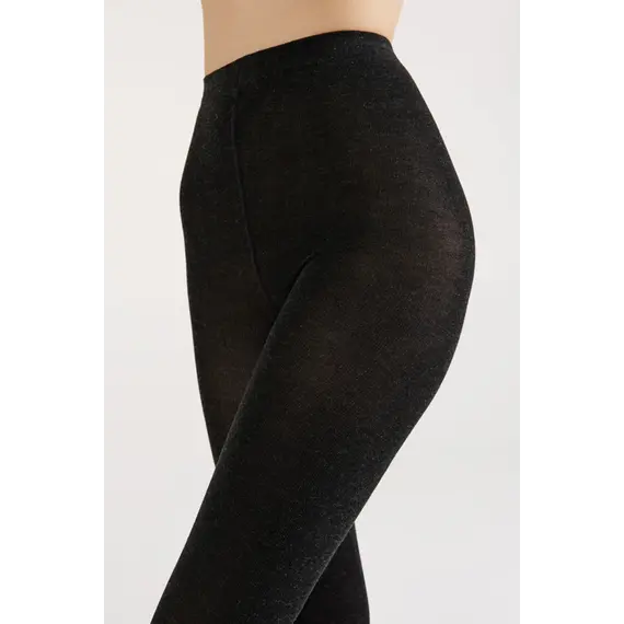 טייץ מויסקוזה וקשמיר 250 דנייר CASHMERE LEGGINGS CONTE, שחור, M-3, צבע: שחור,  מידה: M-3, 4 image