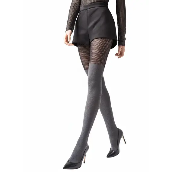 גרביונים מדוגמים עם גרבי חיקוי ZAZU N04 דנייר 40 MARILYN, שחור, XS-S, צבע: שחור,  מידה: XS-S