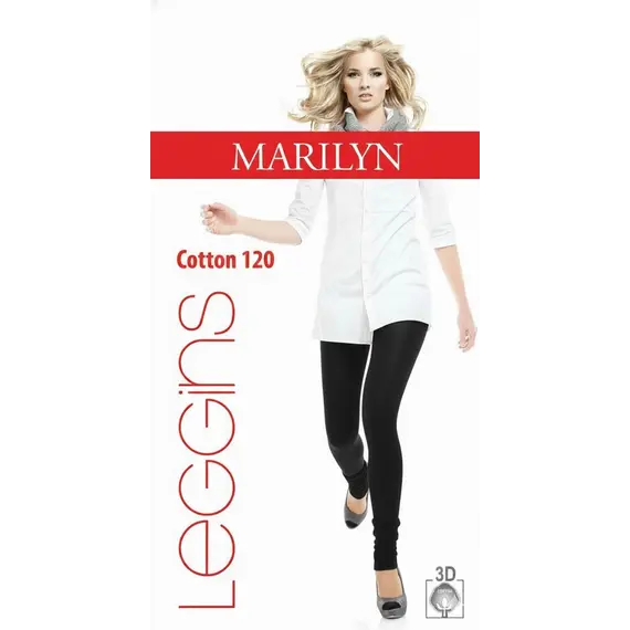 S-M ,שחור ,LEG COTTON Marilyn 120 Den טייץ כותנה, צבע: שחור,  מידה: S-M