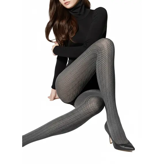 גרביונים מדוגמים GRACE H08 | דנייר 60 | MARILYN, אפור בהיר, XS-S, צבע: אפור בהיר,  מידה: XS-S